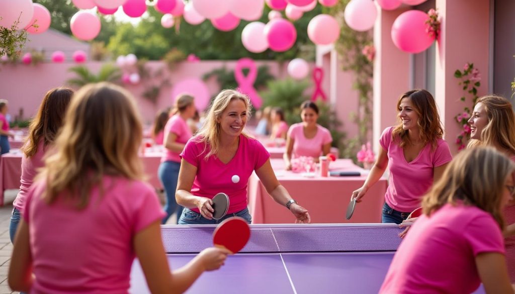 retour sur l'événement octobre rose à civens : le club de tennis de table a connu un franc succès avec son pink pong, rassemblant une soixantaine de participantes engagées pour la lutte contre le cancer du sein.