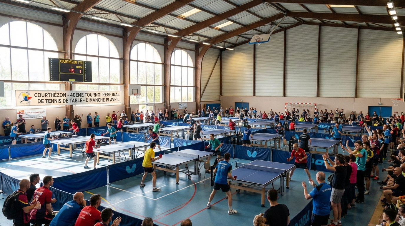 découvrez le 40e tournoi régional de tennis de table à courthézon ce dimanche 19 avril, organisé par le dynamique club local. une journée sportive à ne pas manquer !