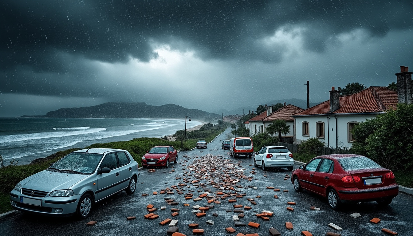 des grêlons impressionnants, aussi gros que des balles de ping-pong, ont frappé plusieurs communes de la baie du mont, causant des dégâts importants.