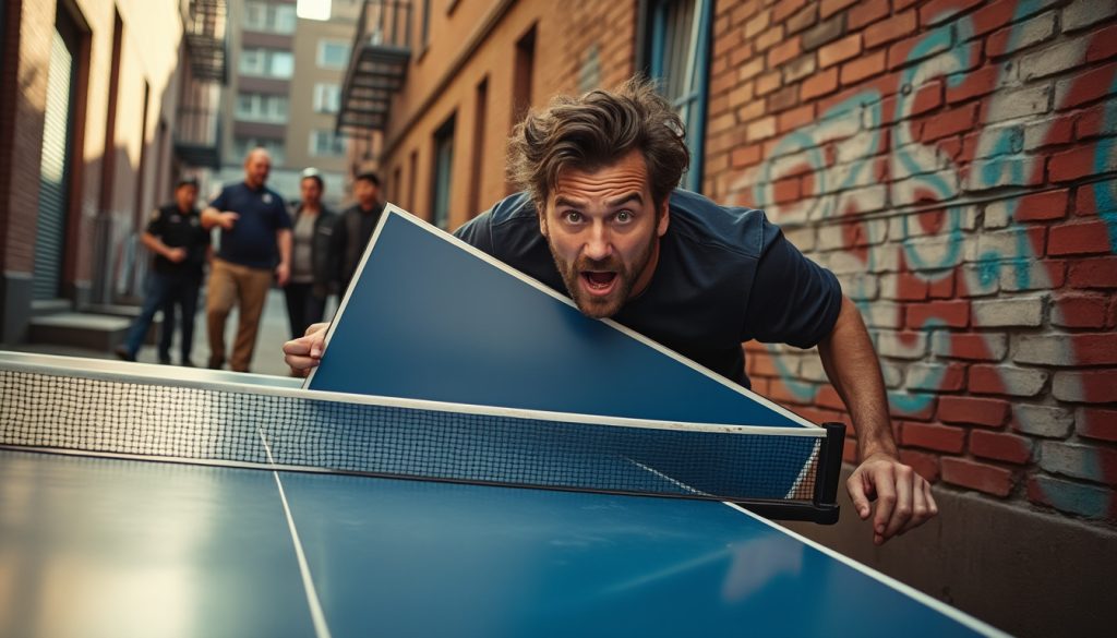 découvrez l'histoire incroyable d'un homme qui dérobe une table de ping-pong, avant qu'un surprenant retournement de situation ne mène à sa retrouvaille spectaculaire.