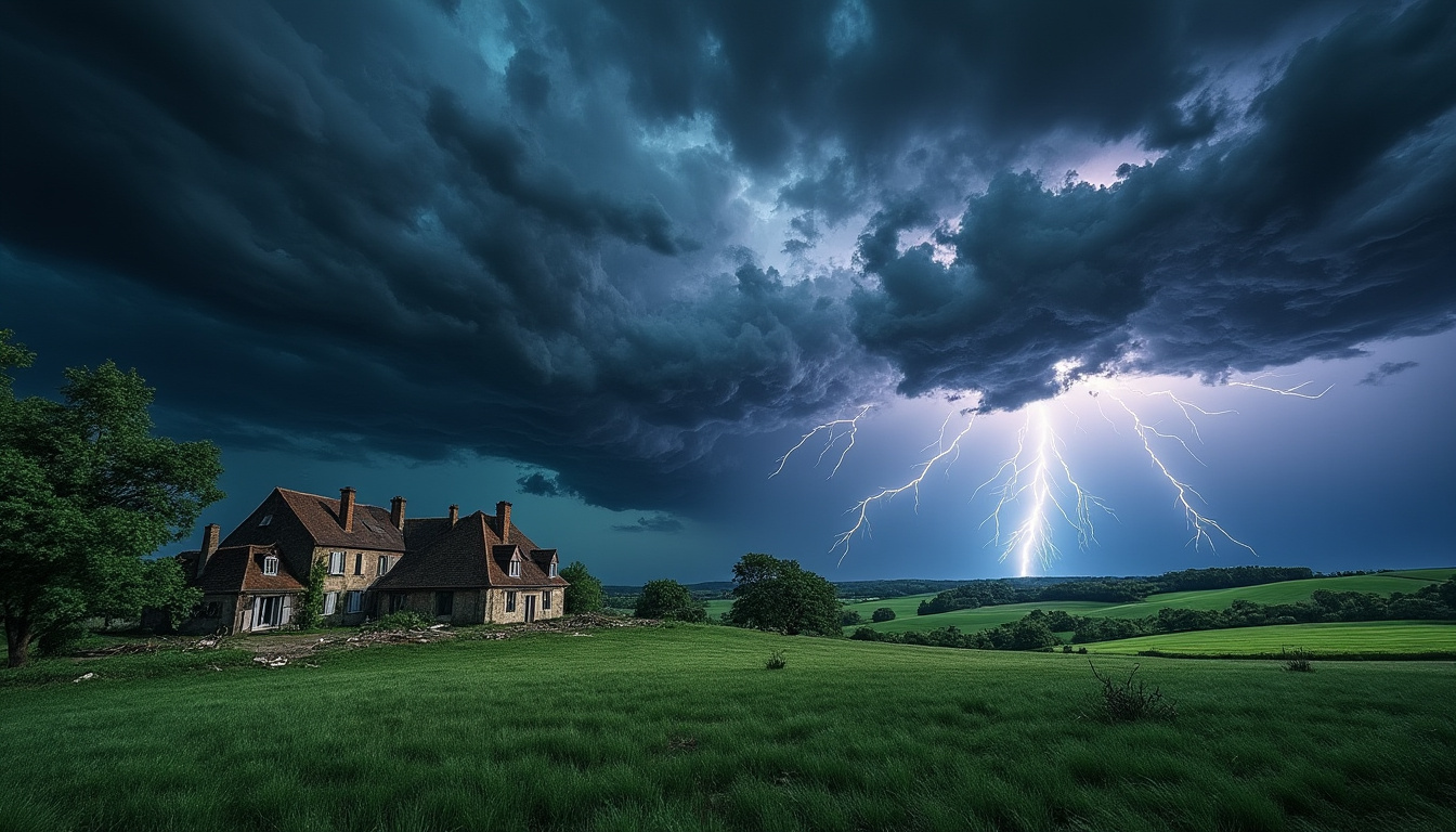 des orages violents accompagnés de grêle, de rafales atteignant 144 km/h, causent des destructions de toitures et des coupures d’électricité dans la région, impactant fortement les habitants.
